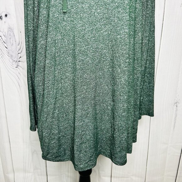 Joan Vass Woman Knit Hoodie Heather Green Women's Sz 1X Soft Rayon Blend Stretch - Picture 3 of 10